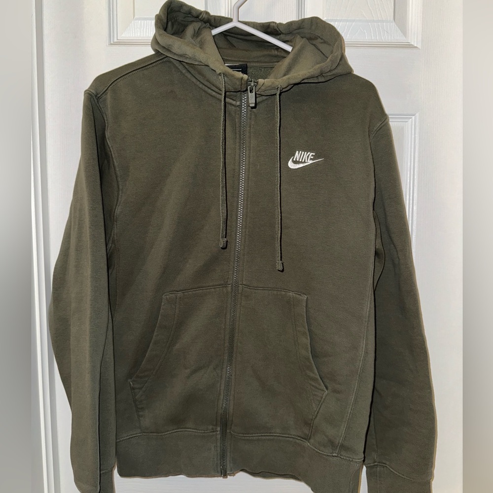nike | men’s green zip-up hoodie in size xs